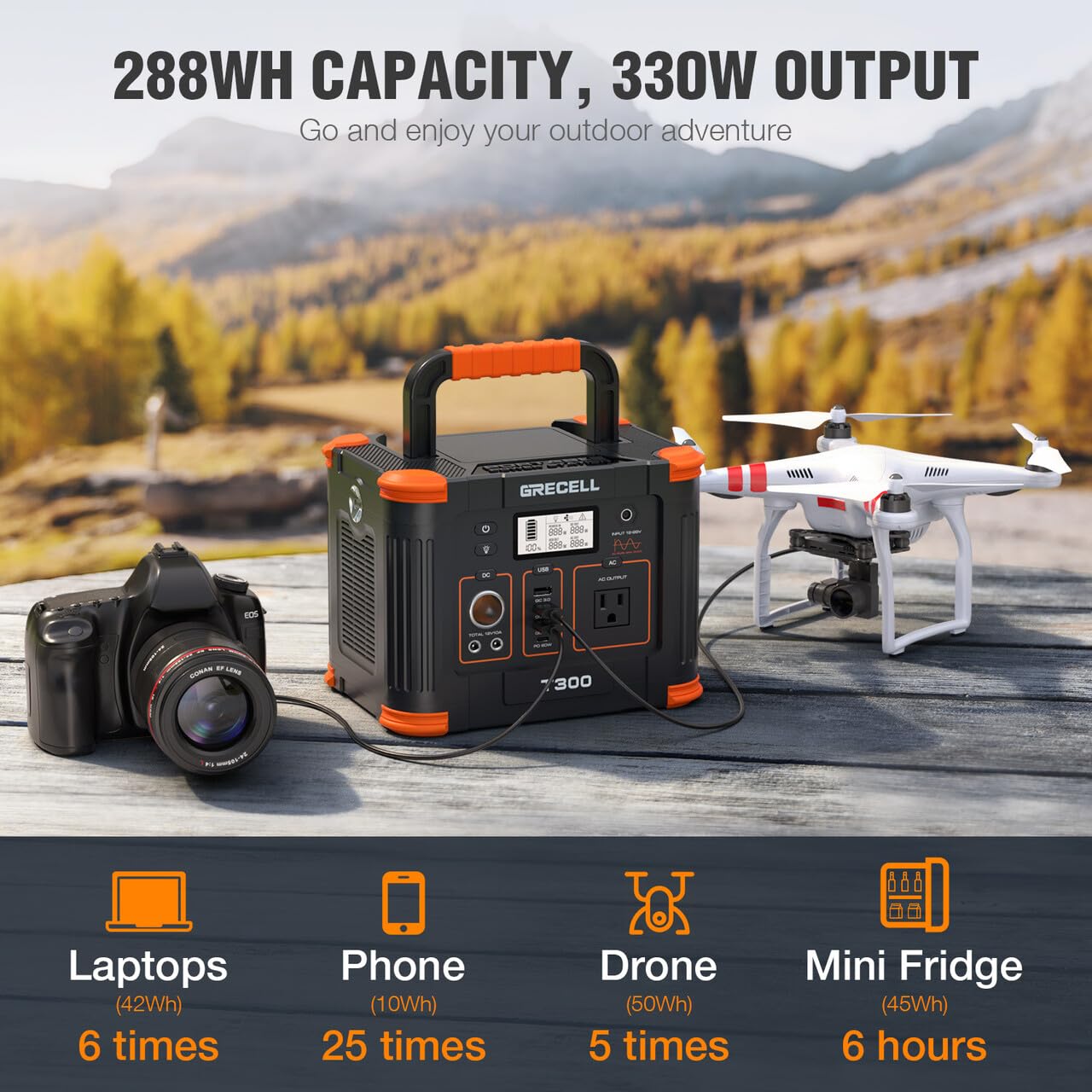 Amazon.com : GRECELL Portable Power Station 300W (Peak 600W